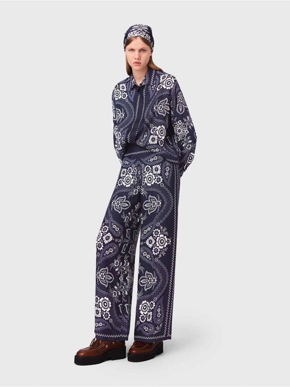 Maje Flowing Bandana Print Pants - Picture 3 of 6